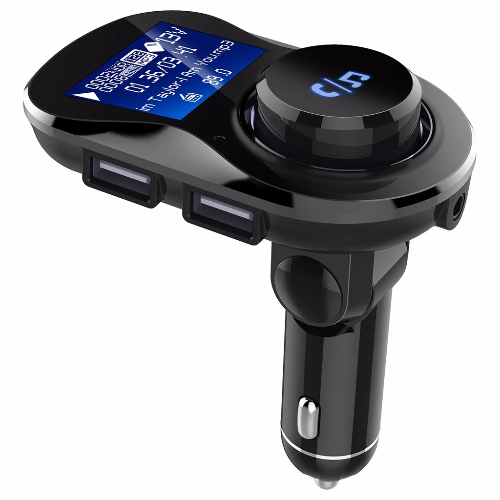 Bluetooth fm-передатчик MP3 плеер комплект Hands-free Автомобильная вспышка USB Поддержка TF карта Вход 5 В/3.1A FM модулятор - Название цвета: Черный