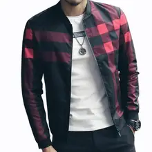 Hotsale Plaid font b Jacket b font Men font b Bomber b font font b Jacket