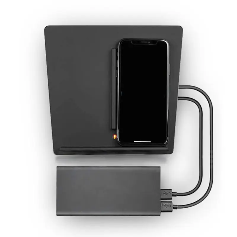 

New Model 3 Qi Fast Charger Wireless Charger Stand with Dual USB Ports for Tesla Model 3 Center Console Dual Mobile Charger