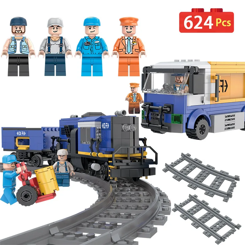 

2018 Hot Transit Freight Train Building Blocks Compatibe LegoINGLYS Track Train Station Architecture Toy for Children Gift