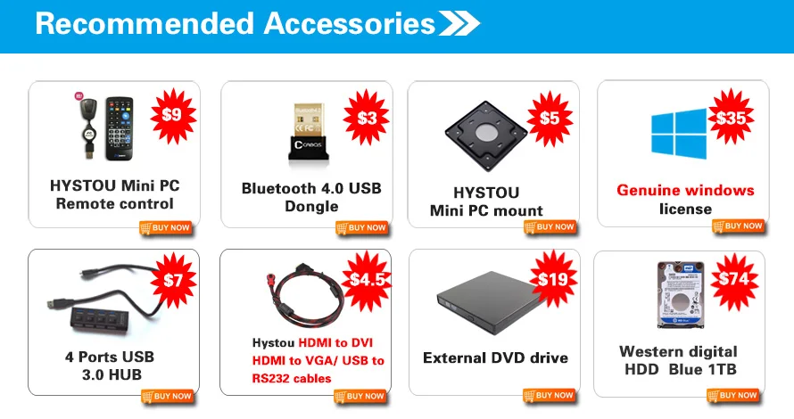 

Mini PC Accessories Purchase Link for HYSTOU