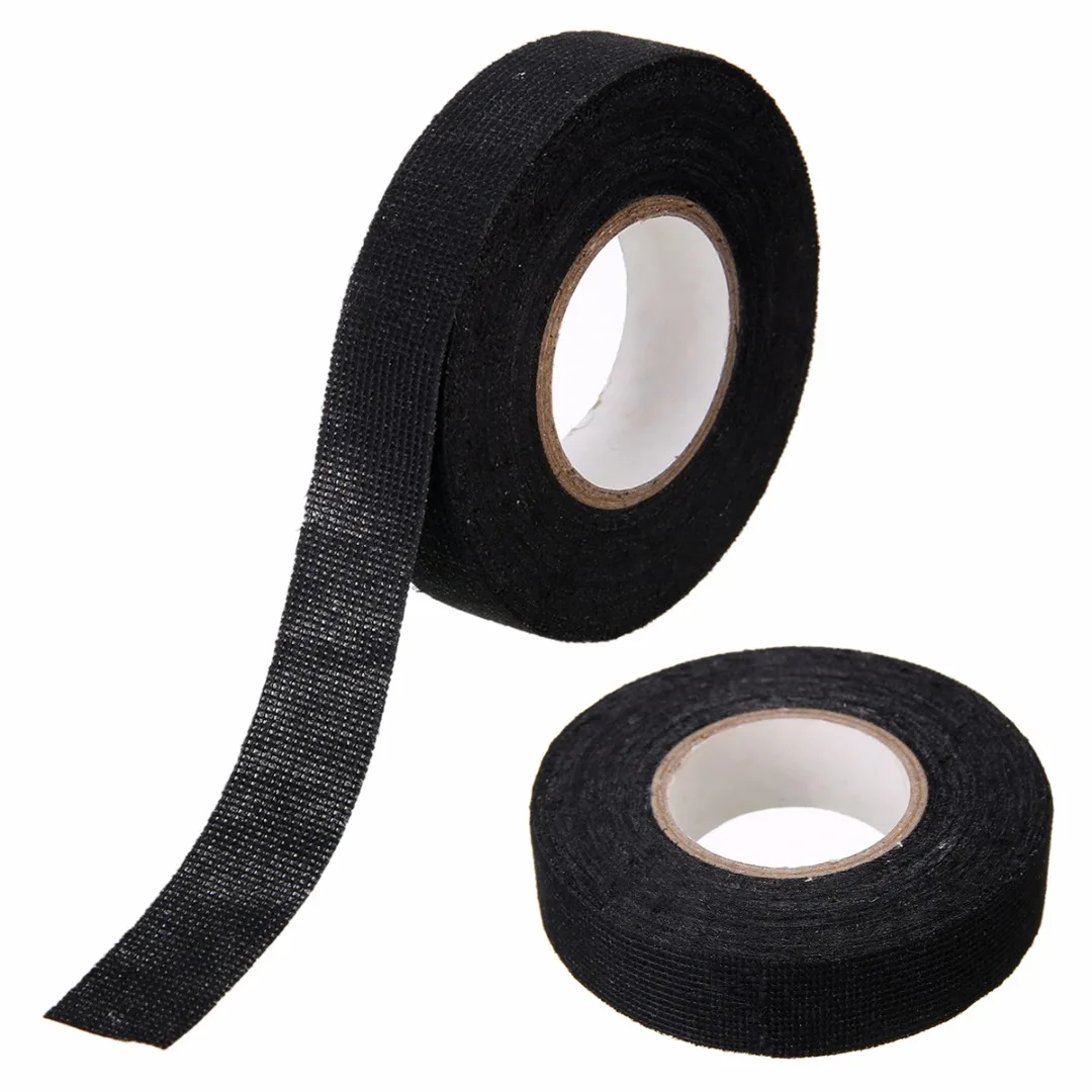1pc Wiring Harness Tape Strong Adhesive Cloth Fabric Tape For Looms Cars 19mm x 15M