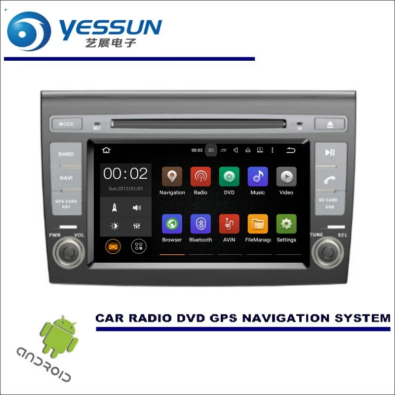 

YESSUN Wince / Android Car Multimedia Navigation System For Fiat Bravo 2007~2013 CD DVD GPS Player Navi Radio Stereo HD Screen