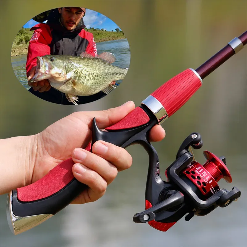 Telescopic Ice Fishing Rod Combo Spinning Reel and Toad Wheel 1.4m Fishing Pole Rod Reel Fishing Tackle Set