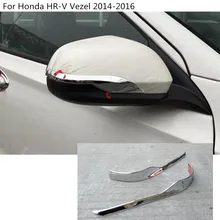 Car ABS chrome rear view Rearview Side Mirror Cover stick trim 2pcs For Honda HRV HR-V Vezel 2014 2015 2016