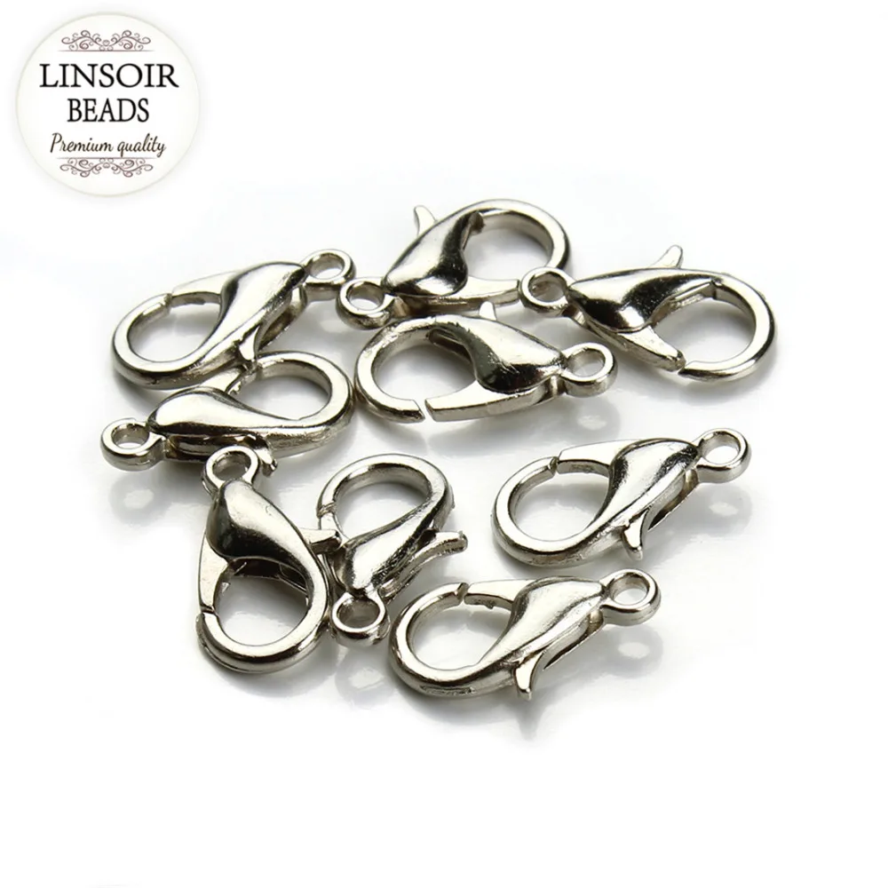50pcs/lot 11X21mm Jewelry Findings Vintage Silver Lobster Clasps