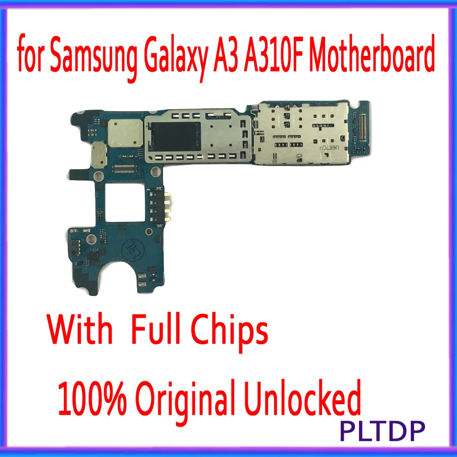 

For Samsung Galaxy A3 A310F Motherboard Single / Dual Sim Card,100% Original unlocked for Samsung A310F Logic board+Full Chips