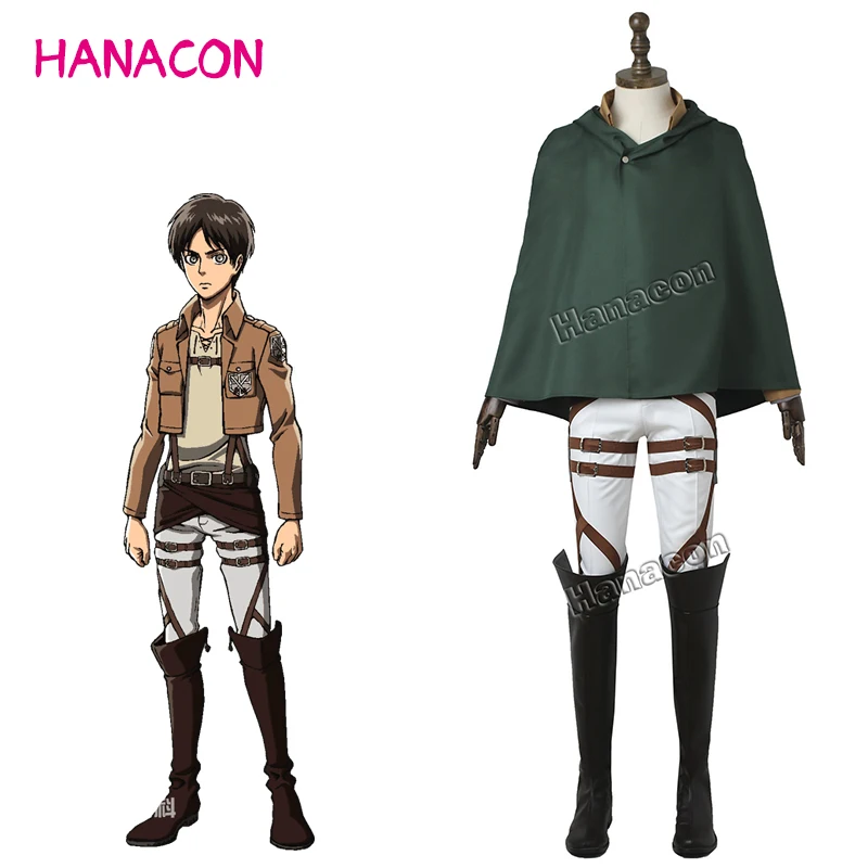 Атака на Титанов Косплэй костюм герой eren Jaeger Равномерное Костюм битва форма Shingeki