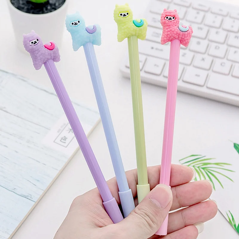 

Kawaii Alpaca Black Ink Gel Pen Candy Color Cute Lovely Hairy Sheep 0.38mm Writing Gel Pens School Office Student Kids Gift
