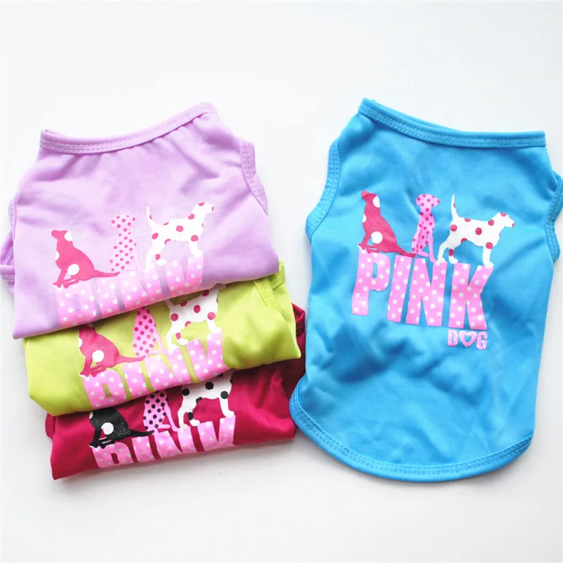 

2018 New arrival cotton print Autumn Pet dog Clothes puppy polyester dog t shirt for small dog breathable teddy dog vest 8248