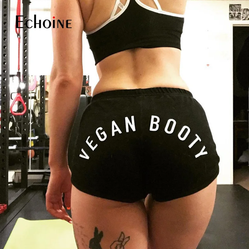 

Letter Print Female Cotton Workout Short Pants 2019 Summer new Sexy Women Solid Color Skinny Fitness Casual Running Sport Shorts