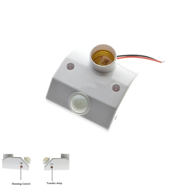 

PIR Motion Sensor E27 Base Automatic Body Infrared IR Detector Holder Socket for indoor Wall Light LED Bulb Light AC170V-250V
