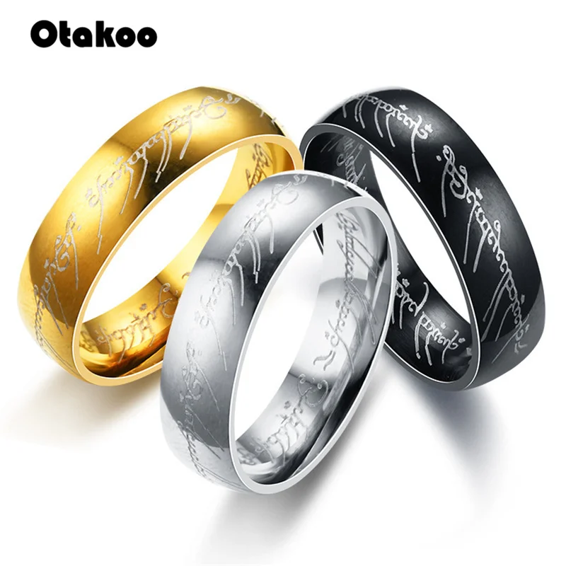

Otakoo 2018 New Stainless Steel One Ring of Power the Lord of One Ring Lovers Women Men Fashion Jewelry Wholesale Free Shipping
