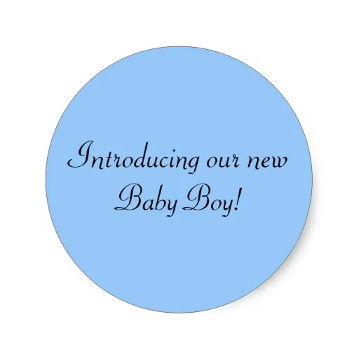 

3.8cm Introducing our new Baby Boy envelope seal Classic Round Sticker