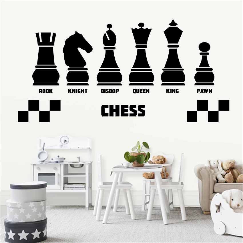 

Chess Chess Wall Sticker Vinyl Chess Wall Decal Art Decor Home Decor Removable Wall Decals Vinyl living Wall Sticker #D2