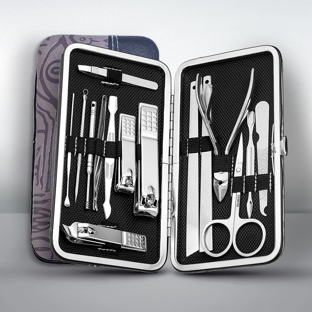 

XYj Manicure Set 15PCS/Set Nail Kit Manicure Tool Pedicure Kit Nail File Scissors Stainless Steel Nail Art Tool Sets with Case
