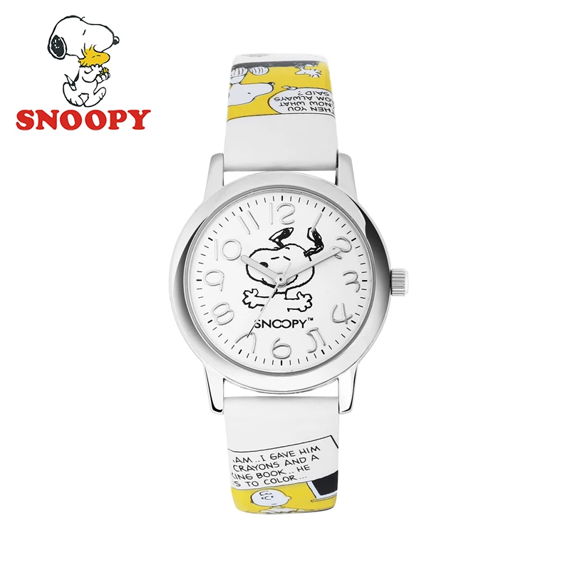 2017 Snoopy Kids Watch Children Watch Casual Fashion Cute Quartz Wristwatches Girls Boys Leather clock
