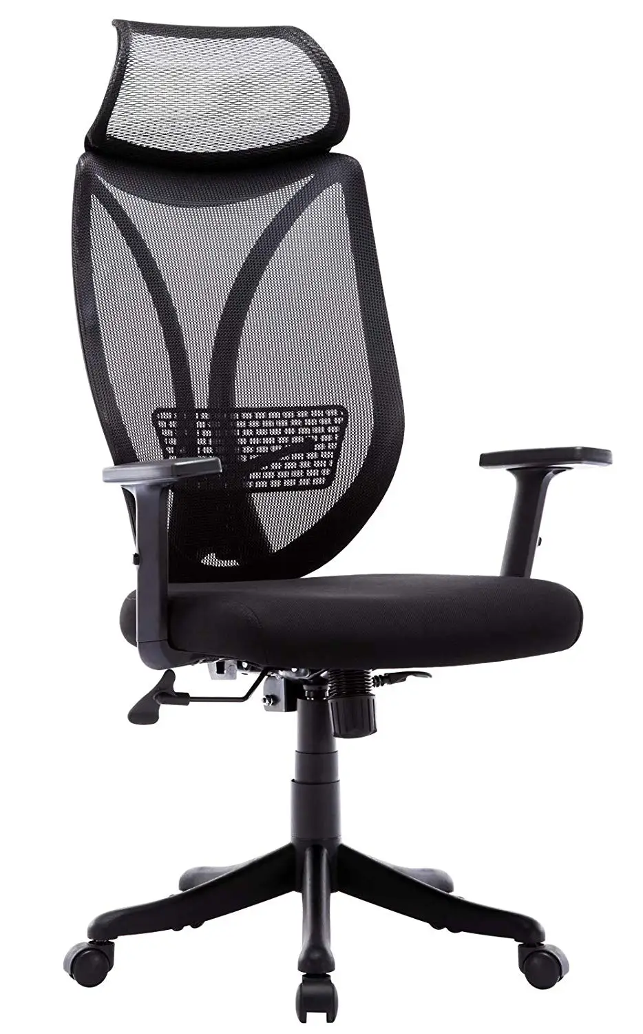 

High Back Executive Office Chair Adjustable Armrests Mesh Computer Chair with Head Support/Tilt Lock Function