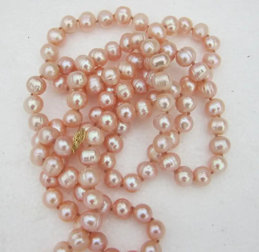 

FREE SHIPPING HOT sell new Style >>>> 50"12-11mm AUSTRALIAN SOUTH SEA GENUINE GOLDEN PINK PEARL NECKLACE 14kclasp