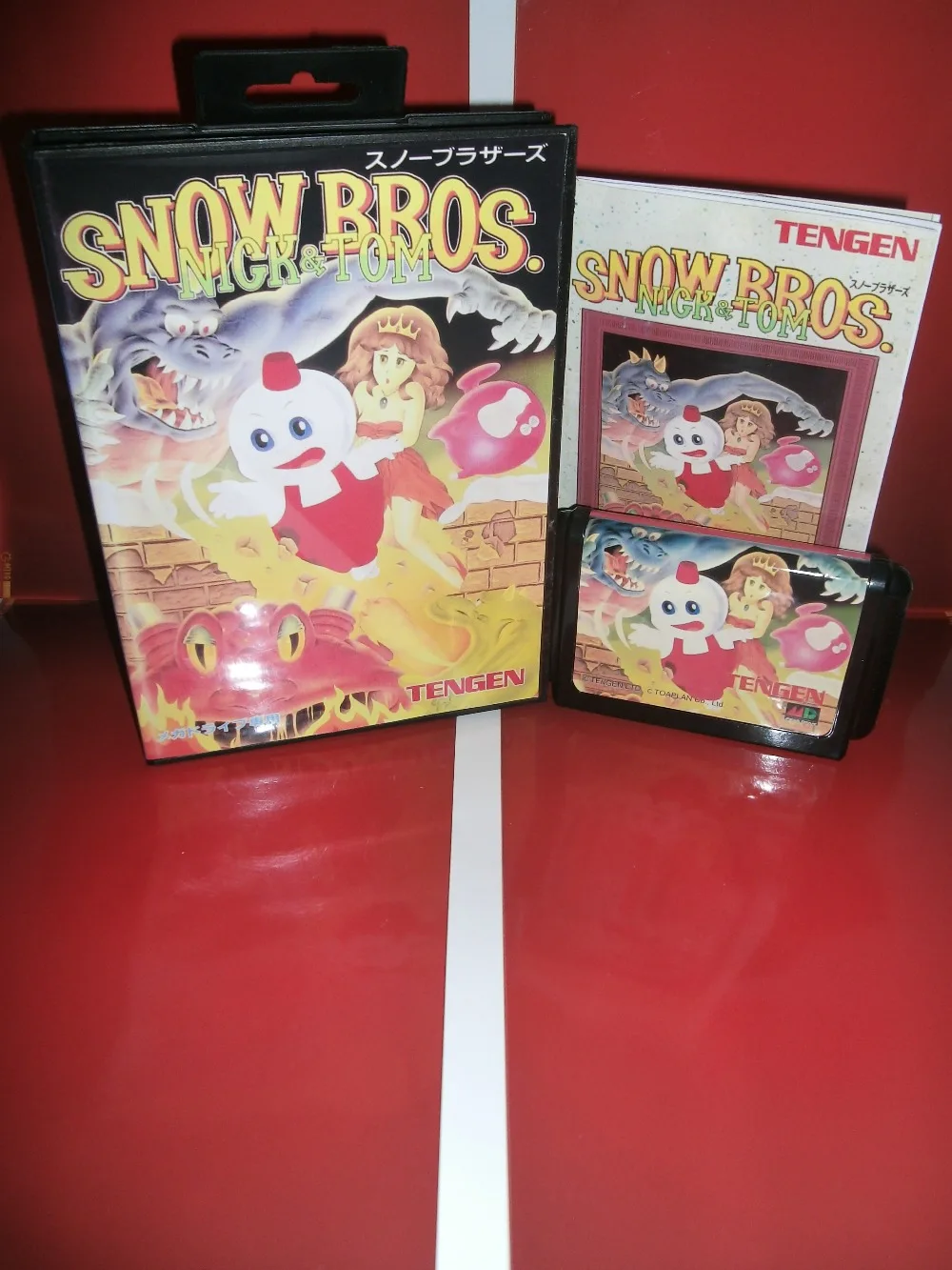 Snow Bros. game cartridge with box and manual 16 bit MD card for Sega MegaDrive Genesis | Электроника