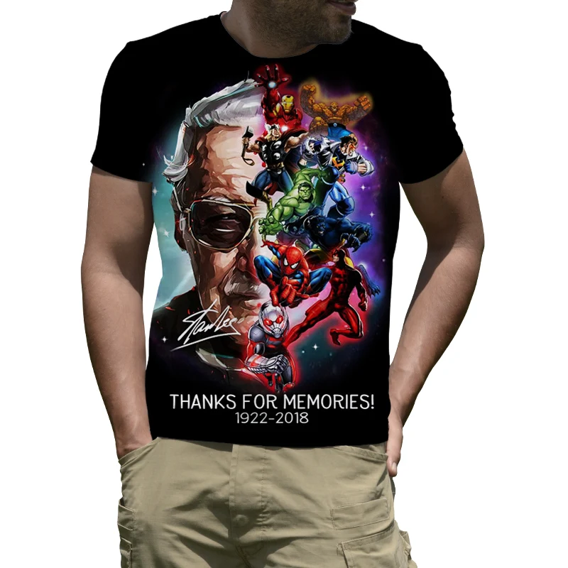 

2019 New Design Stan Lee 3D T-Shirt Superhero Amazing Comic Unisex Printed
