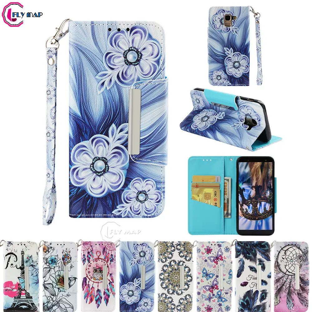 Wallet Big Cover for Samsung Galaxy J6 J 6 2018 6J J600F J600F/DS J600FN Case Phone Leather Cover SM-J600F SM-J600FN SM-J600F/DS