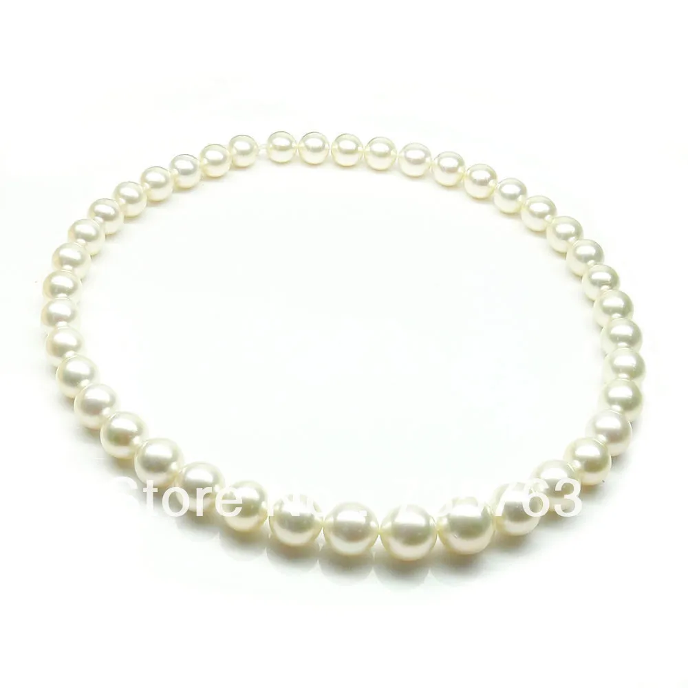 

xiuli 00139 LUXURY!Round 9-12.4MM SOUTH SEA GENUINE PEARL NECKLACE 17.6INCH 14KGP GOLD CLASP
