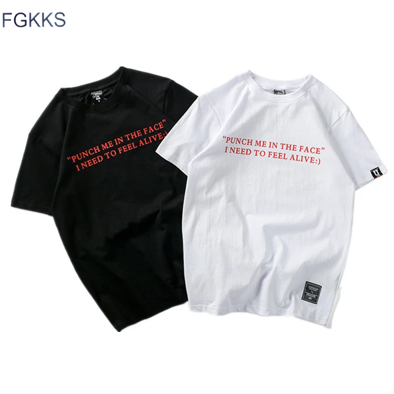 

FGKKS Fashion Brand T Shirt Men 2019 Summer New Men's T-shirt Hip Hop Printing Top Male T Shirts Short Sleeve