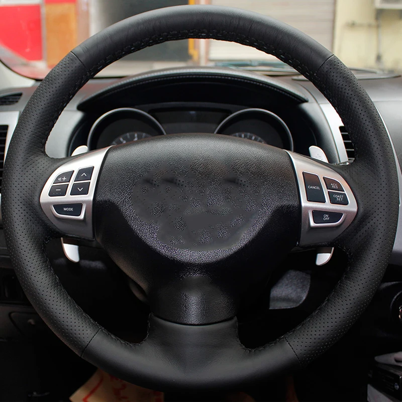 

Steering Wheel Cover Both Side Hole Breathable Genuine Leather Steering Covers For Mitsubishi ASX Sport Outlander Lancer Pajero