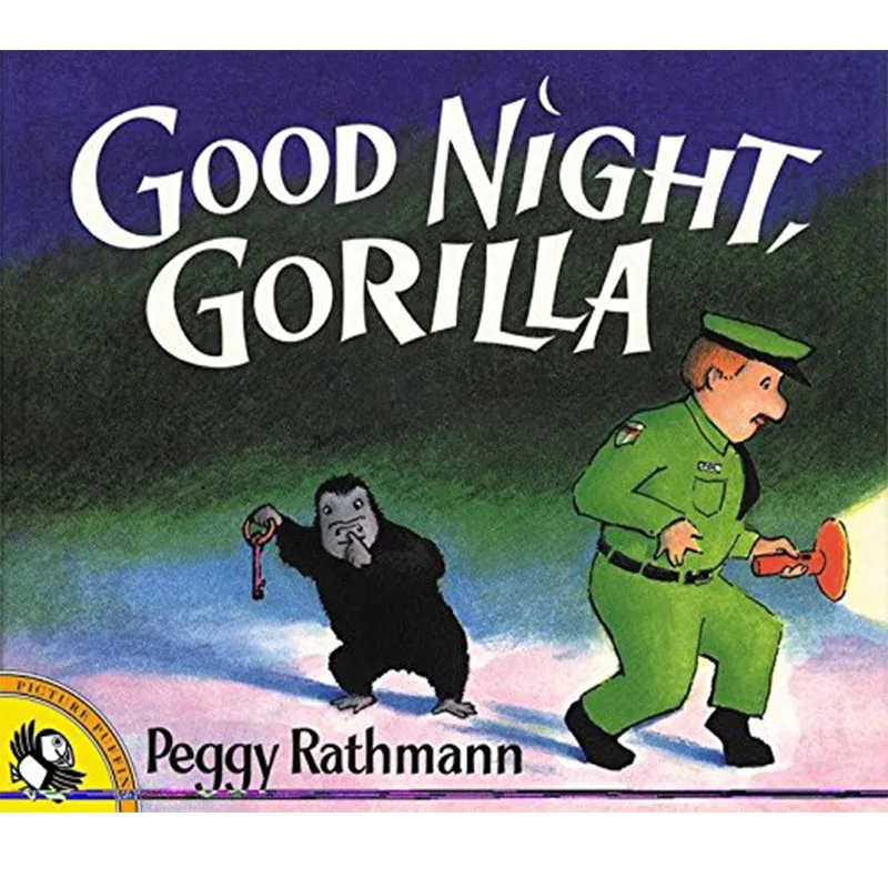 Книга с картинками на английском языке надписью Good Night Gorilla By Peggy Rathmann Чтение 