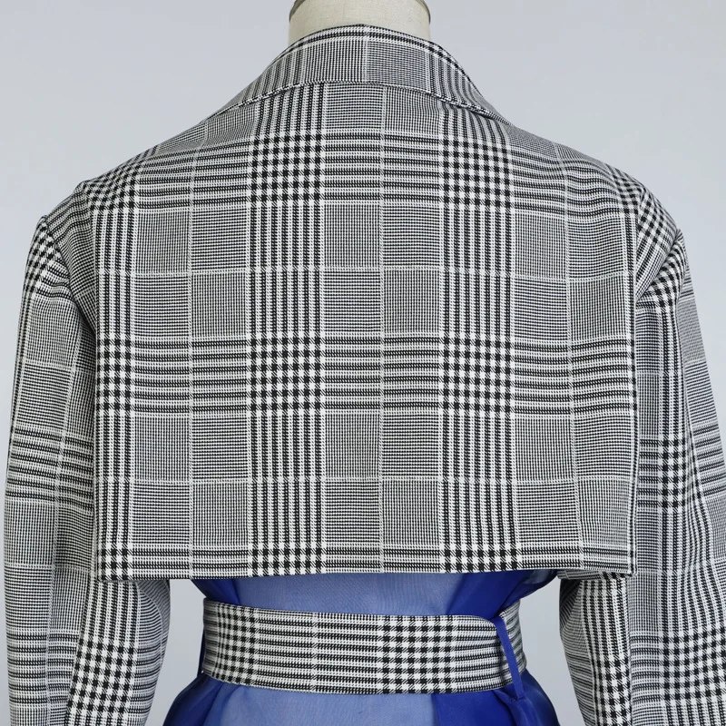 [LIVIVIO] уличная клетчатое длинное пальто для женщин ветровка одежда корейская органза Dusters Весенняя модная одежда