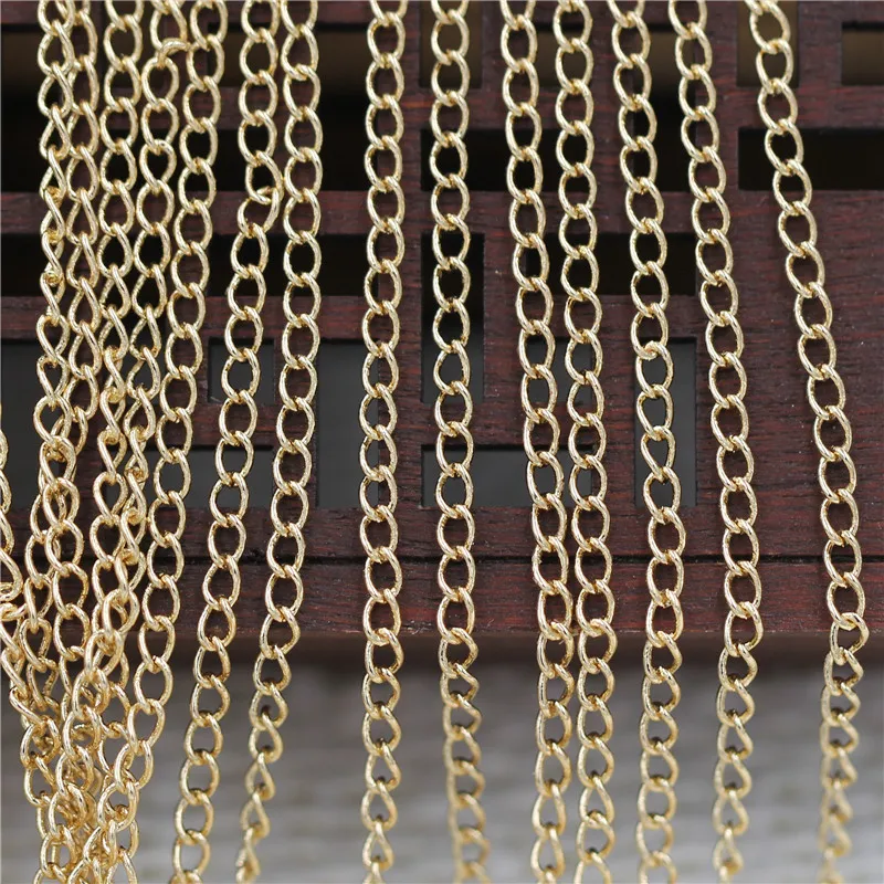 2*3mm Metal Loops Link Chains End Extend Chains Gold Silver Plated For