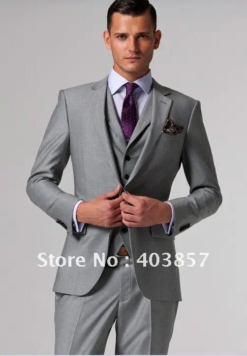 Design Men Suit Custom Made Slim Fit Dress Light Grey Design Men Suit Custom Made Slim Fit Dress Light Grey 3 Pieces Elegant Ms0241 In Blazers From S Clothing Accessories