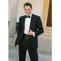 Новый Настоящее для пользовательских Для мужчин костюмы для свадьбы лацканы из двух частей Для мужчин Slim Fit женихов Для мужчин костюм