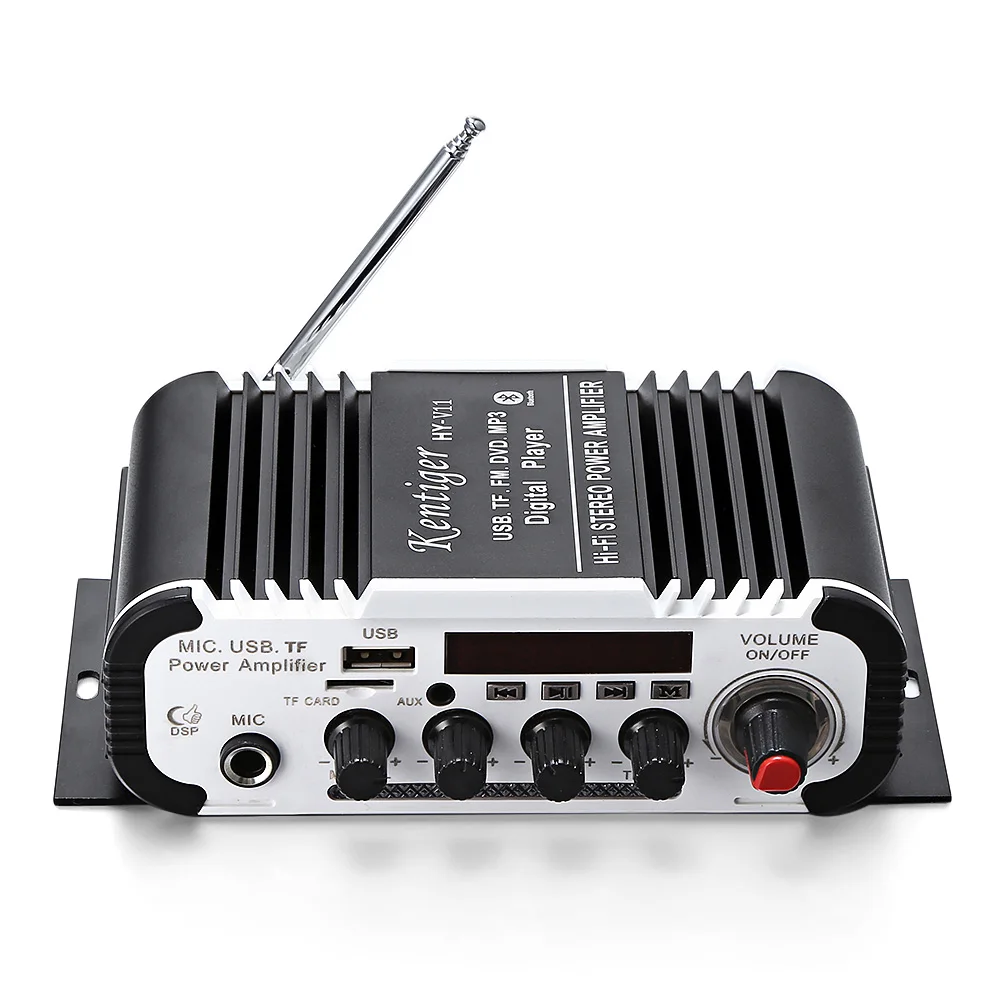 Kentiger HY V11 Bluetooth усилитель 2 канала аудио Поддержка TF USB FM фильтрации и анти большой