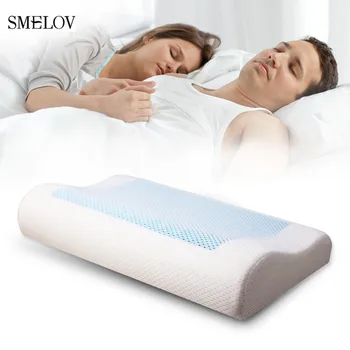 

Breathable cooling gel orthopedic bed pillow slow rebound memory foam Cervical Protect neck headrest massage pillow healthcare