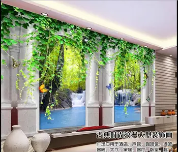 

3d wallpaper custom mural non-woven wall sticker 3 d space landscape hd Roman column wall painting in the background