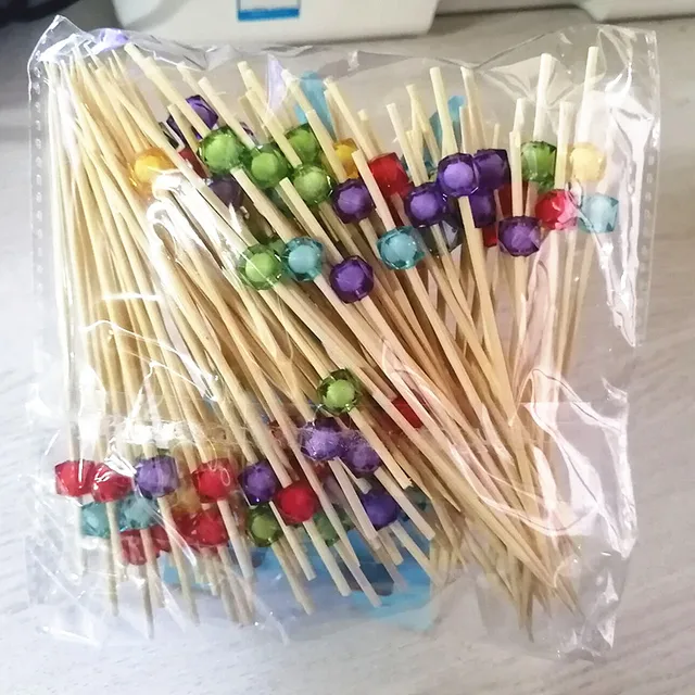 Xunzhe 100 db Eldobható Bambusz Kreatív Gyümölcsök Villák Nyársaihoz A Canapes Cake Dekoration Bento Dekoráció Pinchos Para Koktél - Image 3