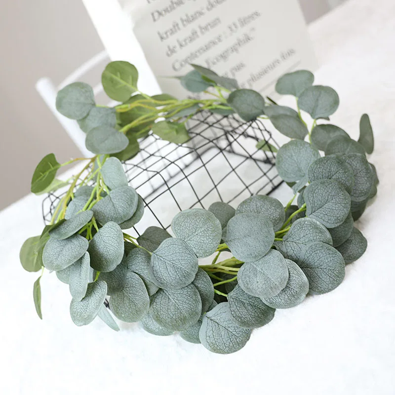 

6ft Artificial Eucalyptus Garland Vines Hanging Fake Vine Plants Wreath Silk Leaves Greenery Wedding Backdrop Wall Decoration