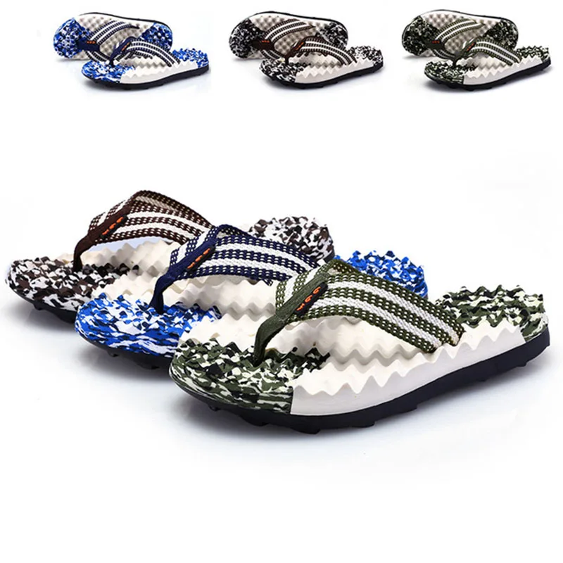 Summer New Massage Camouflage Men's Slippers Beach Shoes Flip Flops Male Sandals Men Shoes Slippers Tommy Hilfigger