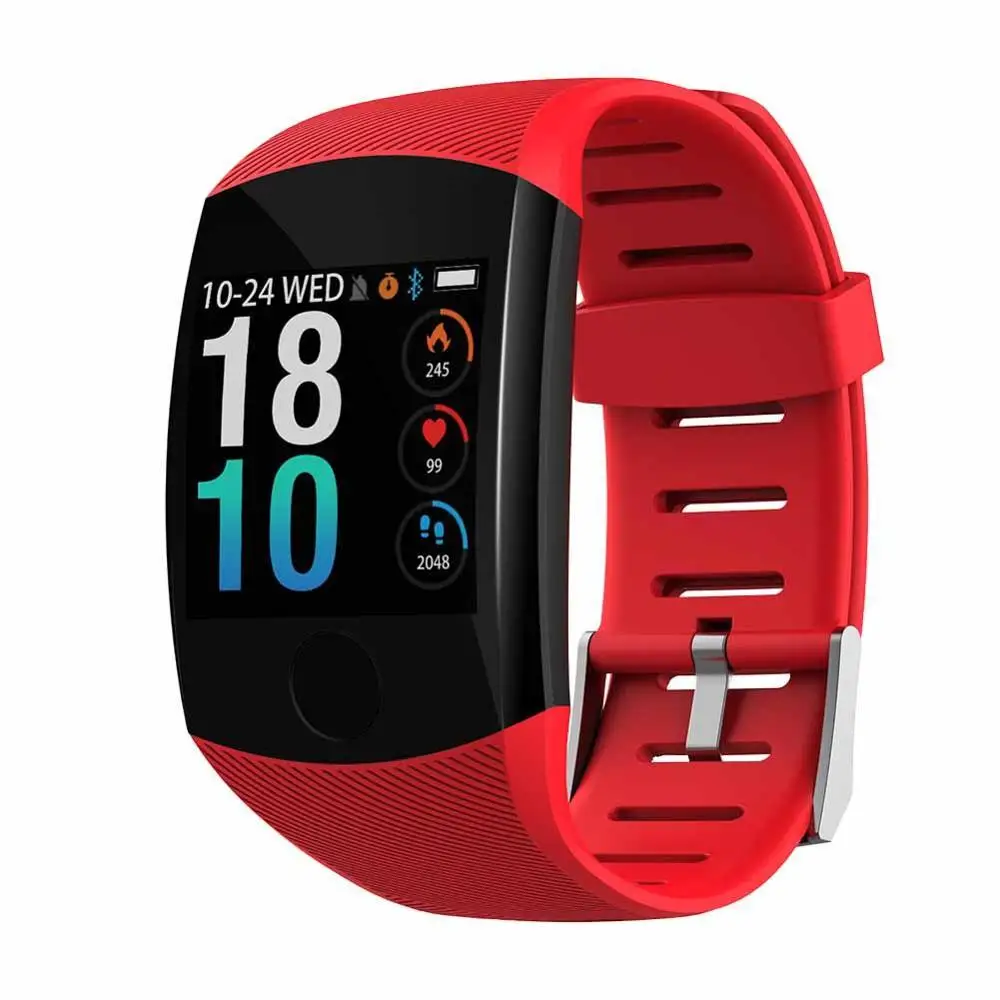 Q11 Смарт-часы с сердечным ритмом водонепроницаемые фитнес-браслет трекер активности большой пресс-экран сообщение напоминание время Smartband браслет - Цвет: Red