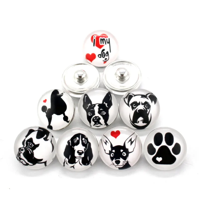10 шт./лот круглые Сменные защелки Mixs I Love My Dog 18 мм подходящие для мужчин и женщин |