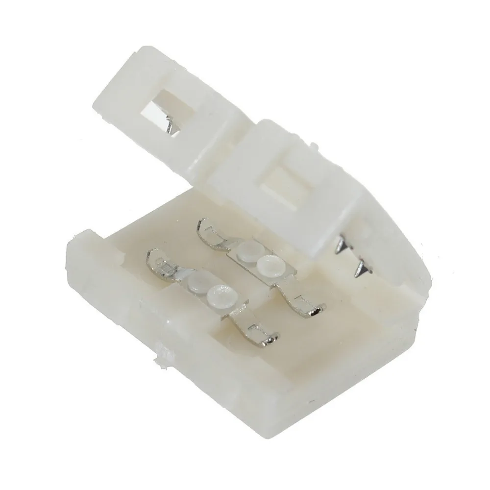 

50pcs Singe Color 8mm 2pin Conductor PCB Connection LED Strip Connector for 3014 3528 strip