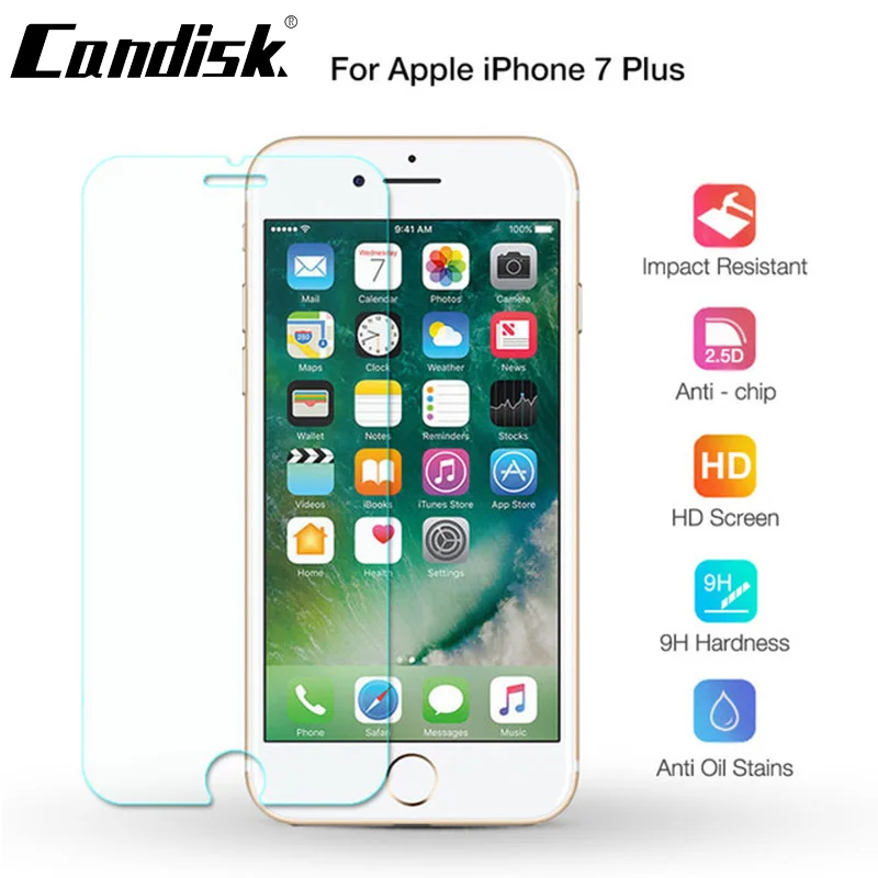 Легко установить защитное закаленное стекло для iPhone 7 8 Plus 5 дюймов царапинам