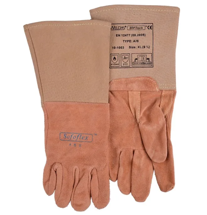 Перчатки сварщика TIG, кислородная дуговая сварка, углеродные бархатные перчатки из натуральной кожи, высокие рабочие перчатки, износостойкие защитные перчатки