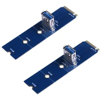 

2Pcs NGFF M.2 to USB 3.0 PCI-E Riser Card M2 M Key Motherboard USB3.0 Adapter Converter Raiser Card for BTC Miner Mining