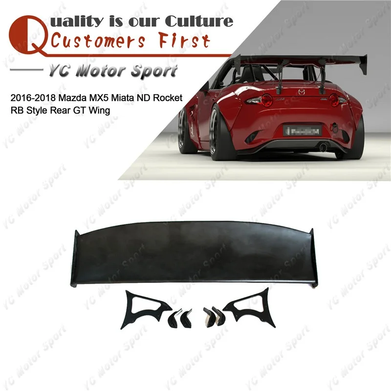 

Car Accessories FRP Fiber Glass PD Style Trunk GT Wing Fit For 2016-2018 MX5 Miata ND RB Rear Spoiler Wing