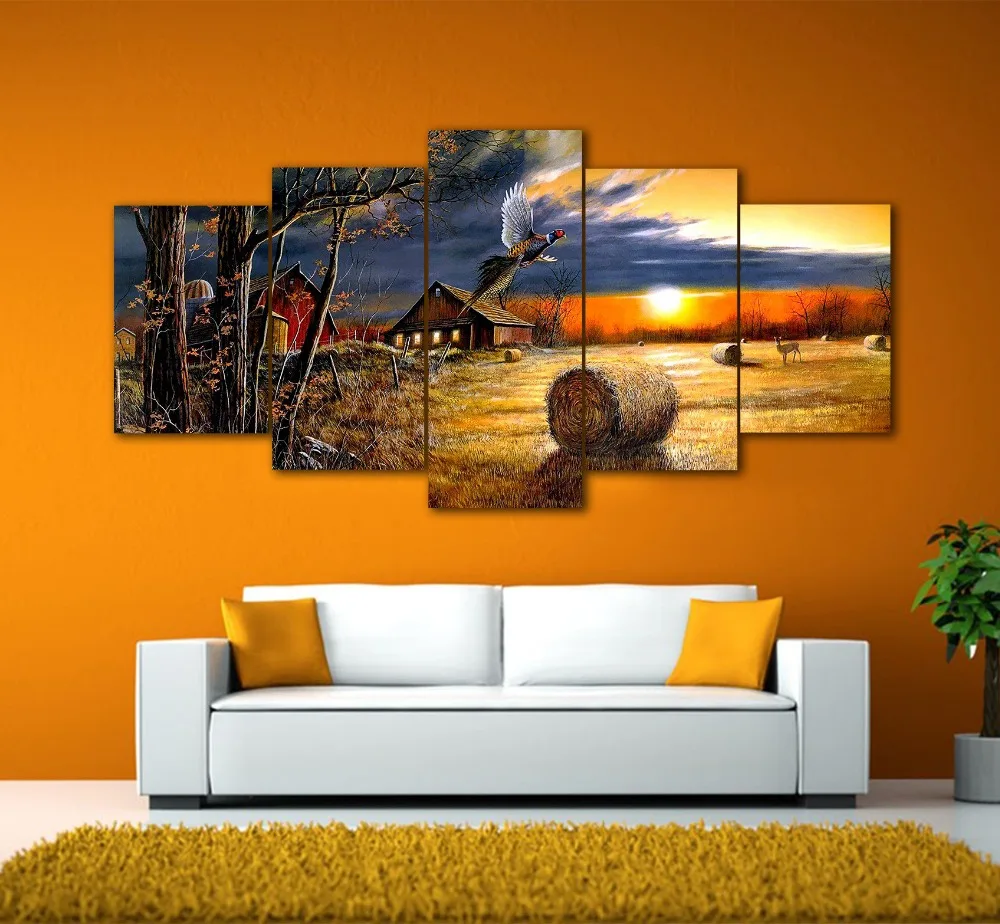

5 piece canvas print painting Harvest Farm Village Canvas picture decor print poster wall art home decor