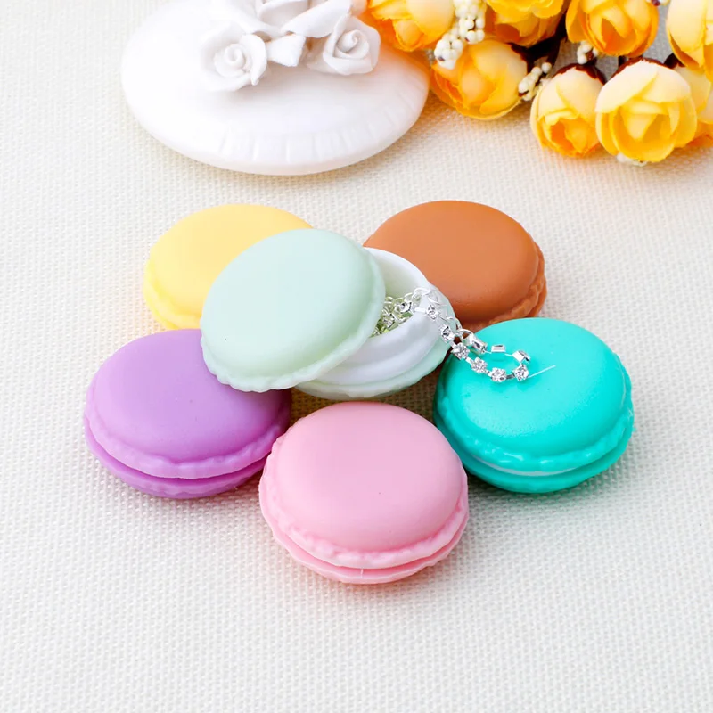 

New Macaron Cake Shape Earrings Ring Necklace Jewelry Storage Display Box Case