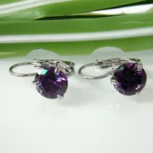 Navachi круглые 0,8 см синтез фиолетовый кубический циркон кристалл белый GP Серьги Кольца SMT2860